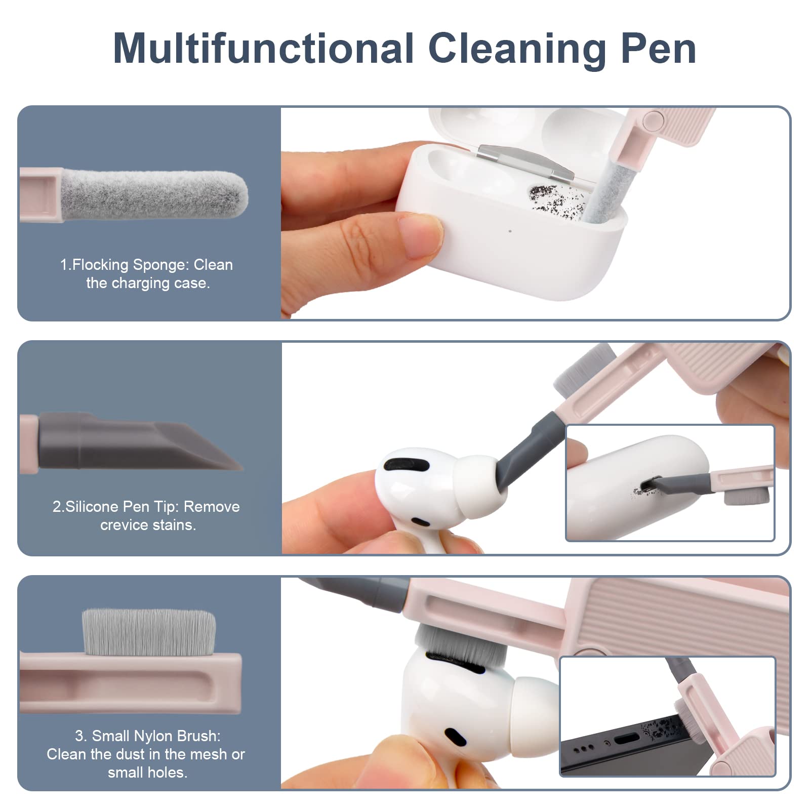 Anngrowy Cleaner Kit For Airpod Bluetooth Earphones Earbud Airpods 2 Pro 2023 Keyboard Cleaner Brush Electronic Cleaning Kit For